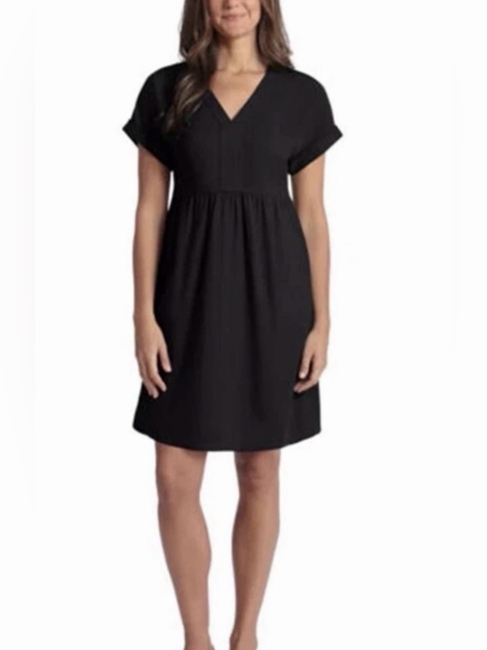 Briggs Womens V-neck Linen Blend Dress